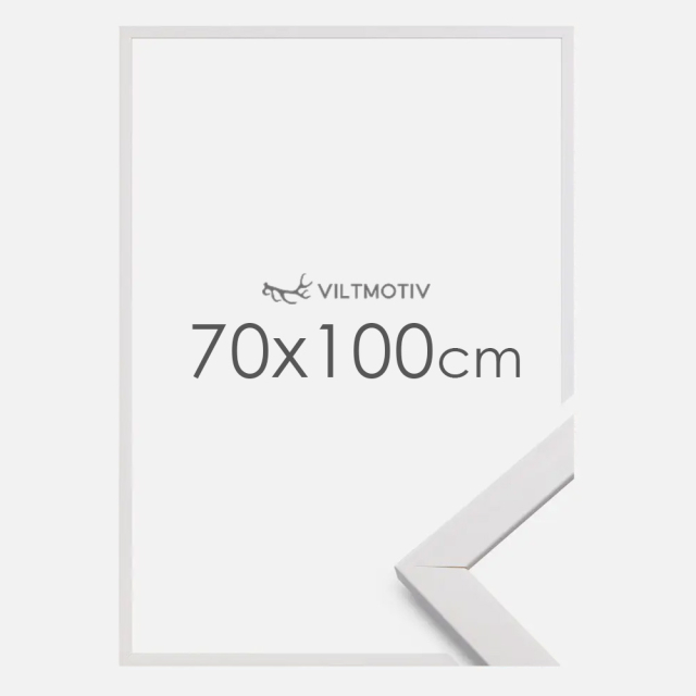 Hvit ramme - 70x100 cm