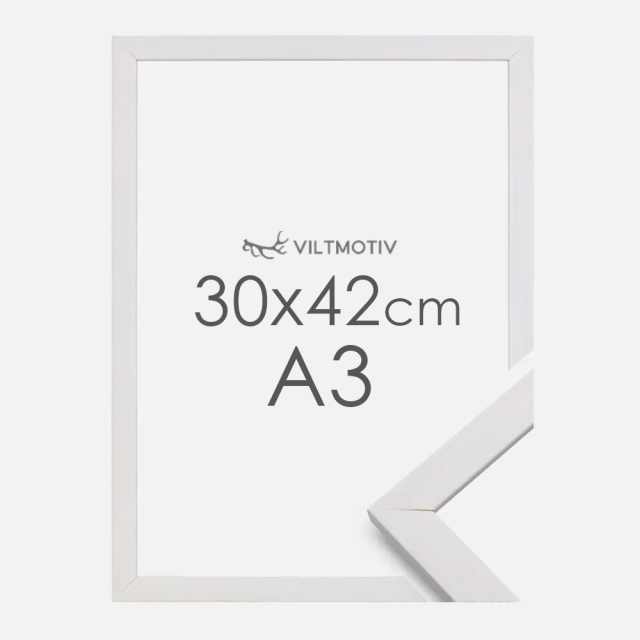 Hvit ramme - 30x42 cm
