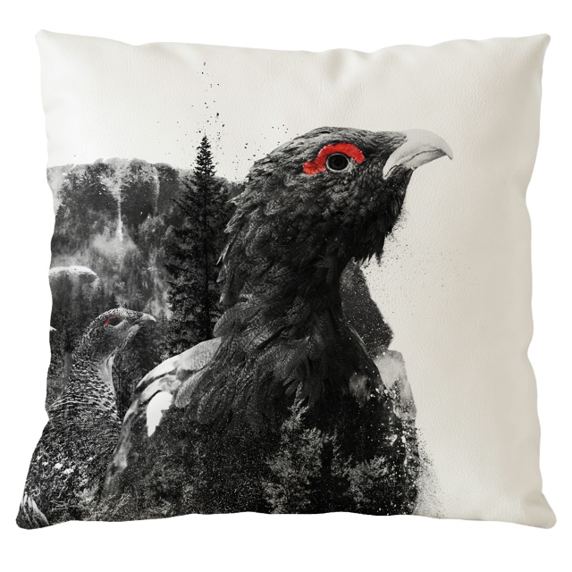 Capercaillie portrait - Pudebetræk 50x50 cm