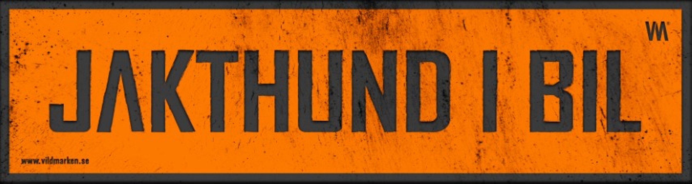 Jakthund i bil-klistremerke oransje