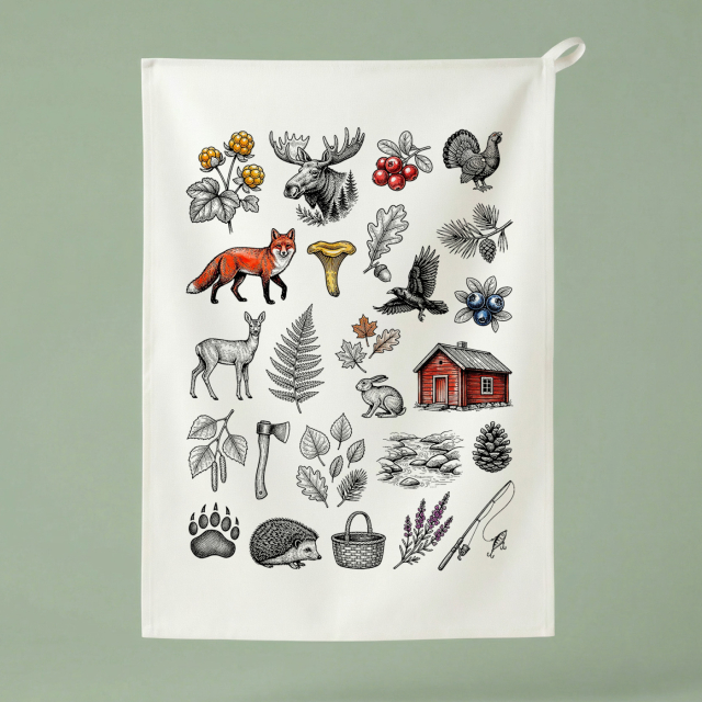 Skogsliv - Kjøkkenhåndkle 50x70 cm