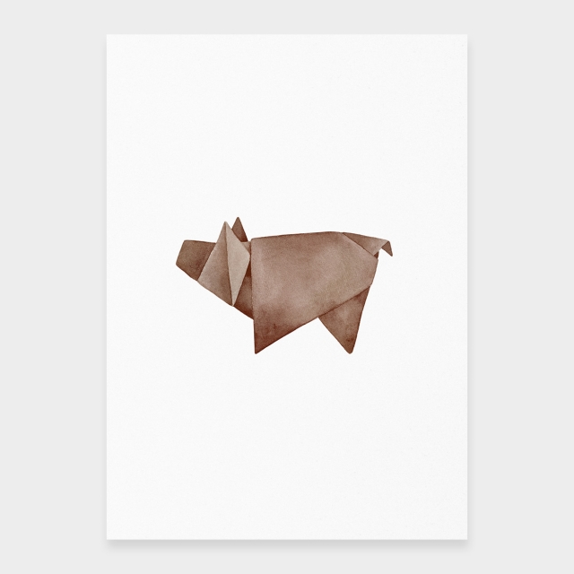 Vildsvin origami-stil