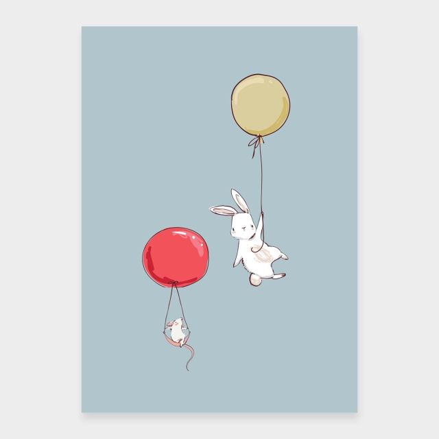 Hare och mus på ballongfärd
