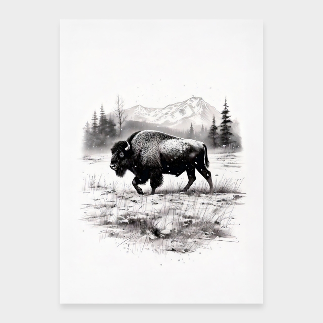 Bison på prärien
