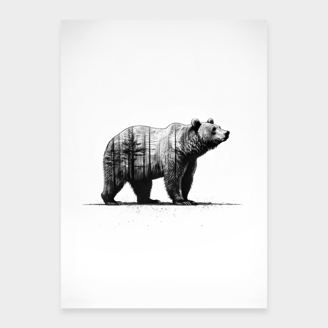 Brunbjørn minimalistisk